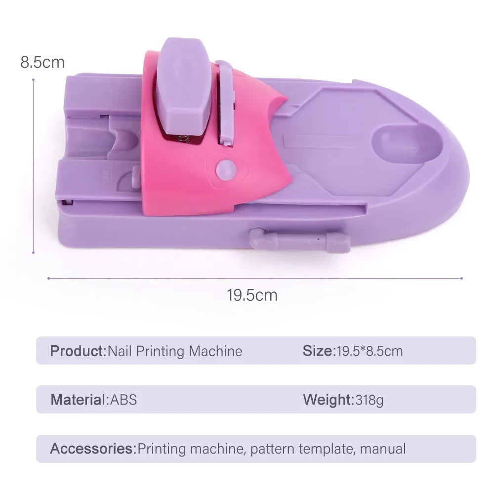 Manual Nail Art Stamping Machine with Included Design Plates