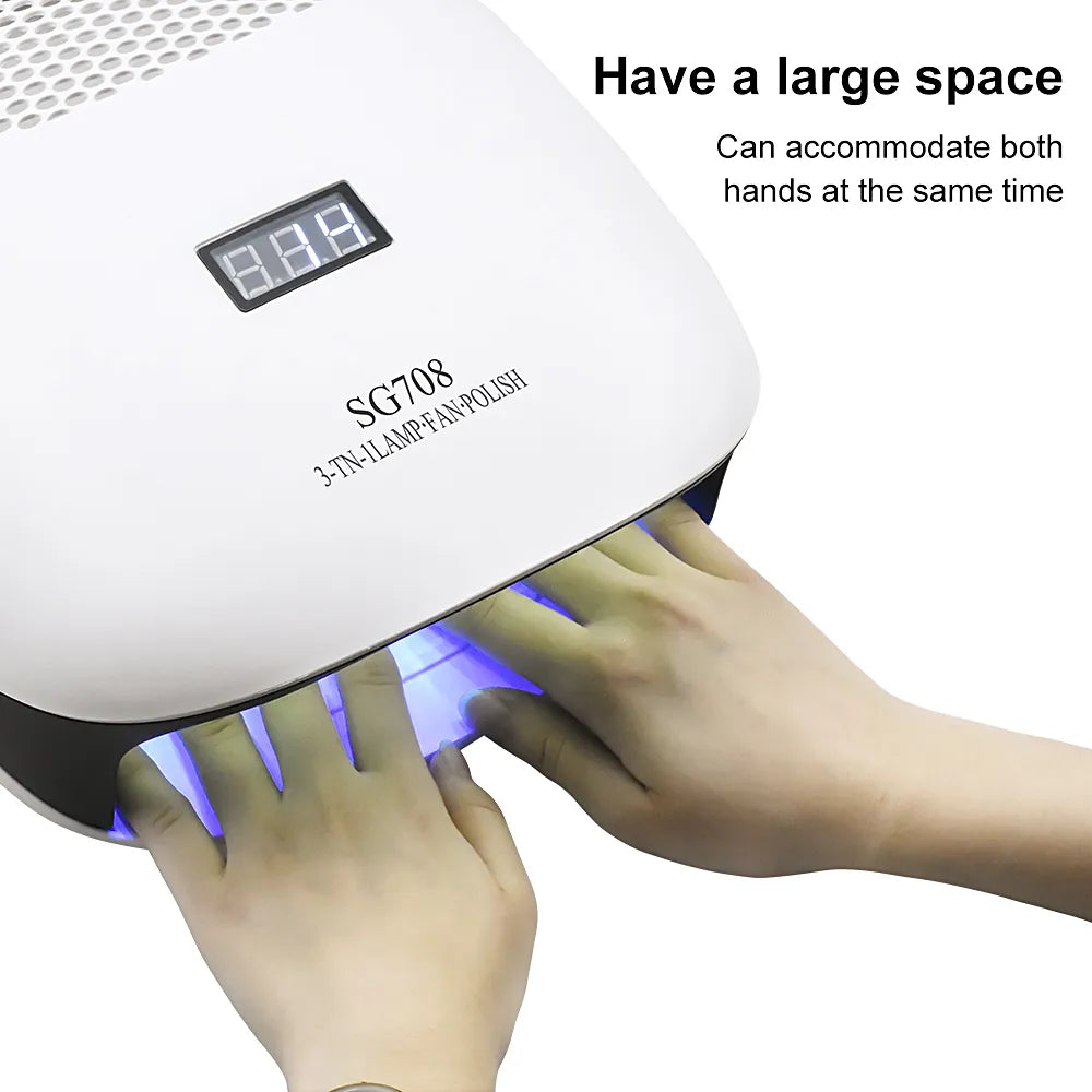  3-in-1 Nail Wonder: LED/UV Lamp, Dust Collector, and High-Speed Drill - The Ultimate Nail Care Solution