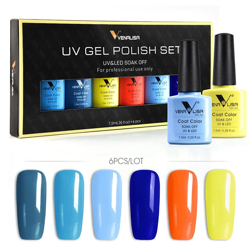 Set di Sei Smalti Gel Colori Assortiti: Porta la Tua Creatività alle Stelle! 7.5ml -oggi spedizione GRATIS-