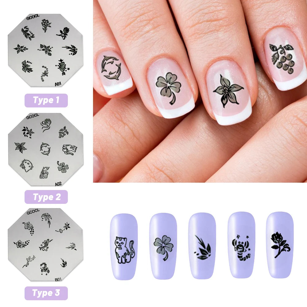 Manual Nail Art Stamping Machine with Included Design Plates