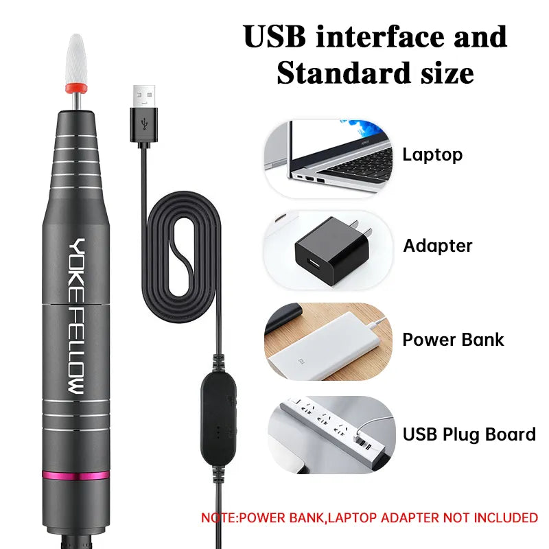 Professional USB-Powered Nail Drill - Available in Two Versions