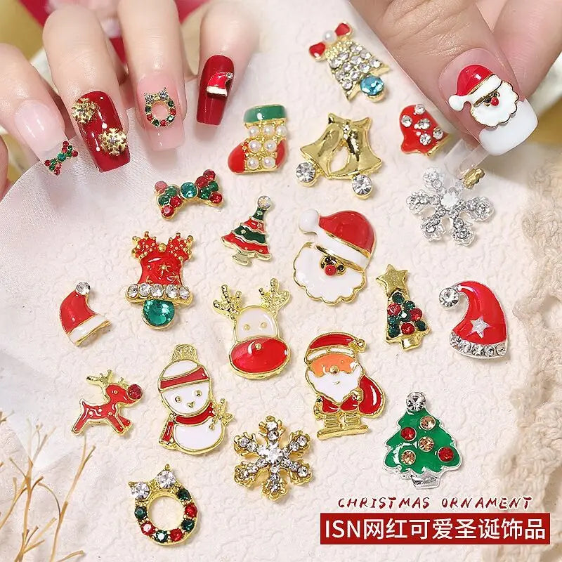 Starry Christmas Nail Art Set - Festive Sparkle for Your Nails